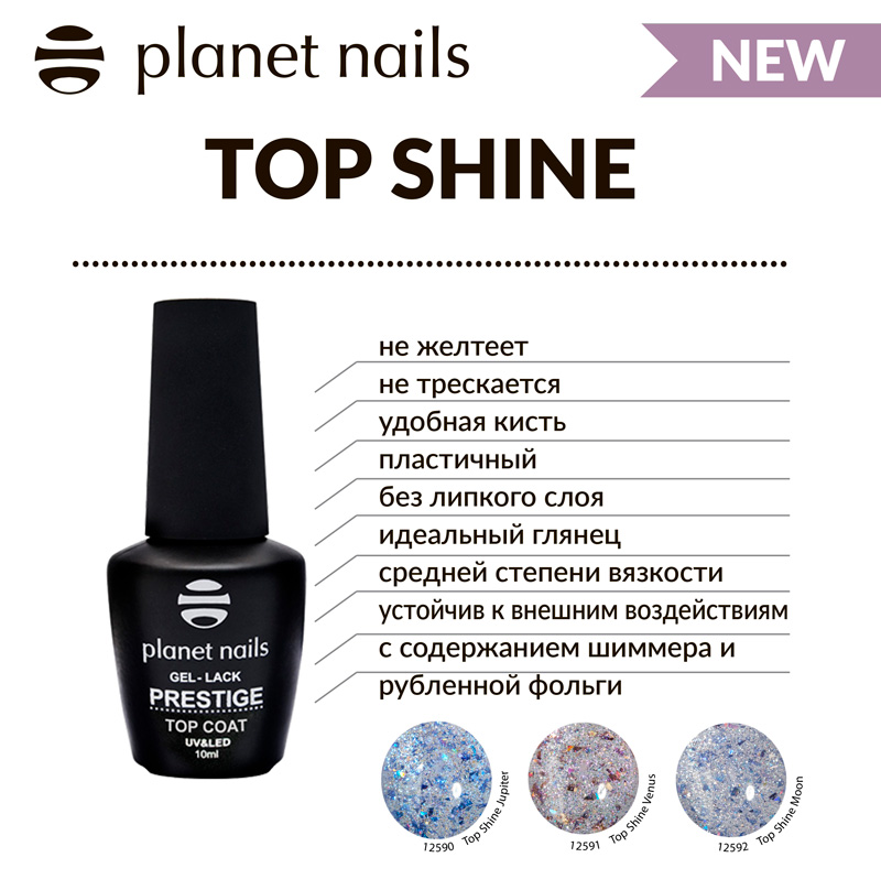 Топ для ногтей линейки Shine от Planet Nails