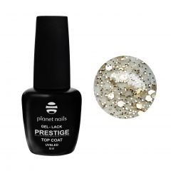 Гель-лак Planet Nails, "PRESTIGE" - MATTE TOP PARTY GOLD , без липкого слоя, 8мл