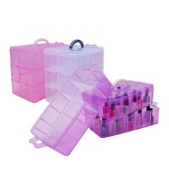 Чемодан пластиковый трехуровневый большой 335х192х246мм