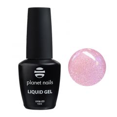 Гель Planet Nails - LIQUID GEL Pink Glitter, моделирующий гель, 10 мл