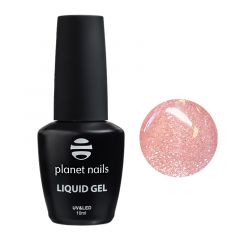 Гель Planet Nails - LIQUID GEL Peach Glitter, моделирующий гель, 10 мл