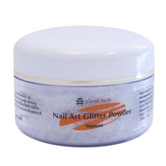 Пудра акриловая Planet Nails - глиттер, черная 45г.
