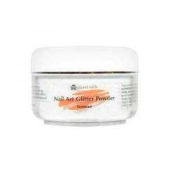 Пудра акриловая Planet Nails - глиттер, зеленая 45г.