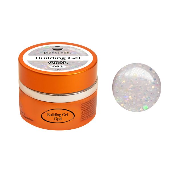 Гель Planet Nails - Building Gel Opal, моделирующий цветной гель, 15 мл.
