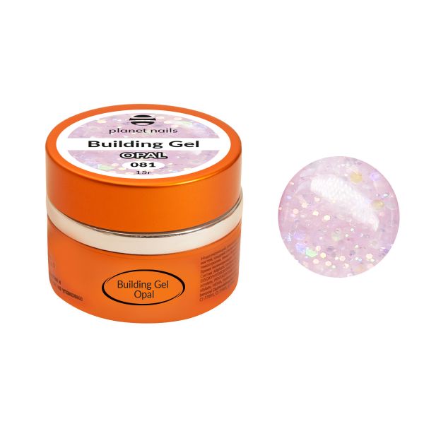 Гель Planet Nails - Building Gel Opal, моделирующий цветной гель, 15 мл.