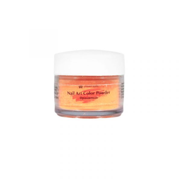 Пудра акриловая Planet Nails - цветная, оранжевая 5г.