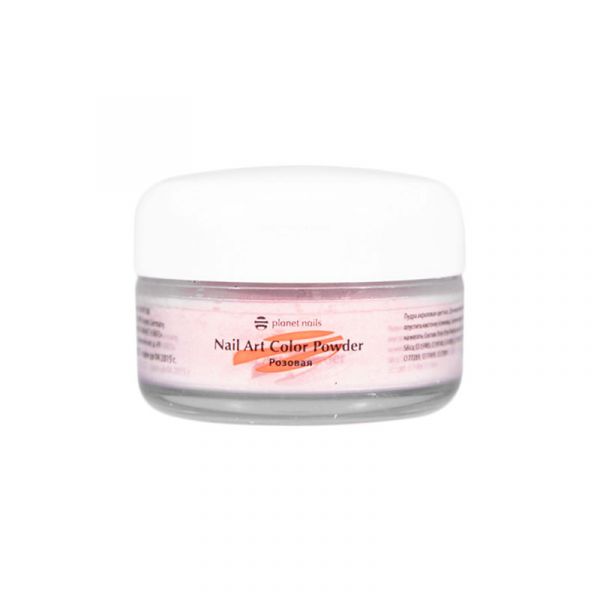 Пудра акриловая Planet Nails - цветная, розовая 15г.