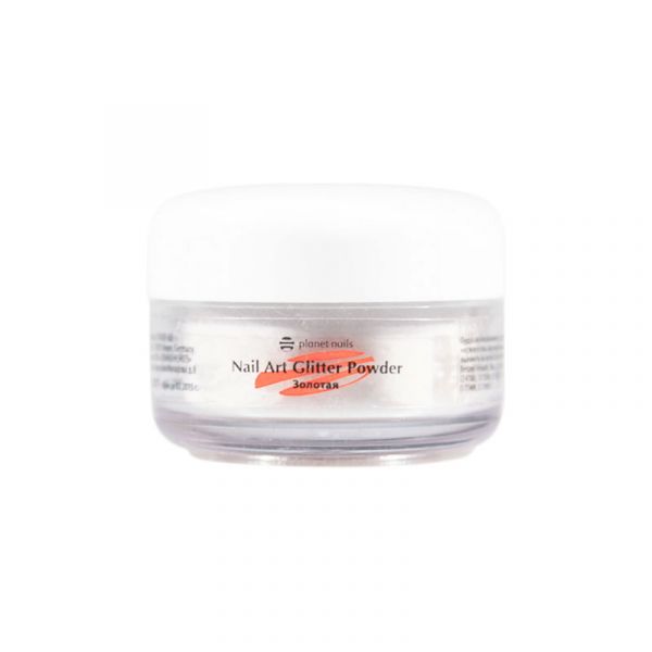 Пудра акриловая Planet Nails - глиттер, золотая 15г.