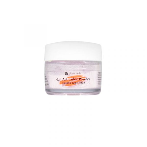 Пудра акриловая Planet Nails - цветная, светло сиреневая 5г.