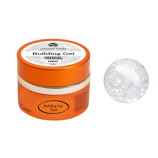 Гель Planet Nails - Building Gel Opal, моделирующий цветной гель, 15 мл.