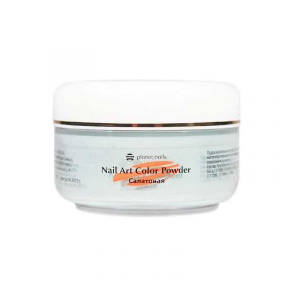 Пудра акриловая Planet Nails - цветная, салатовая 45г.