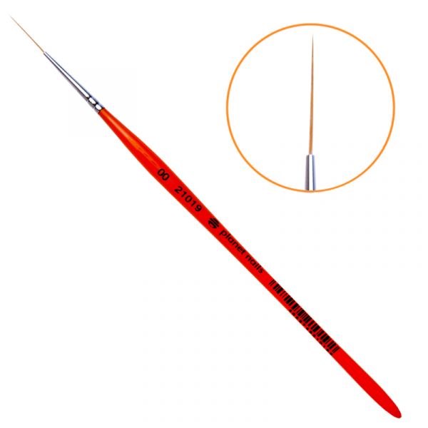 Кисть Planet Nails для дизайна из синтетического волоса длинный волосок № 00