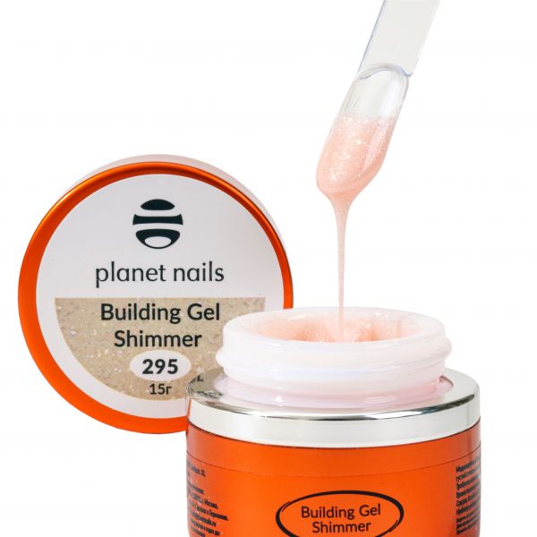 Гель Planet Nails- Shimmer Building Gel, моделирующий гель, 15 мл., изображение 2