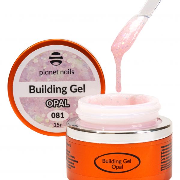 Гель Planet Nails - Building Gel Opal, моделирующий цветной гель, 15 мл., изображение 2