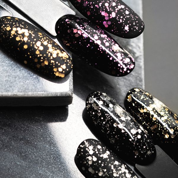 Гель-лак Planet Nails, "PRESTIGE" - MATTE TOP PARTY GOLD , без липкого слоя, 8мл, изображение 4