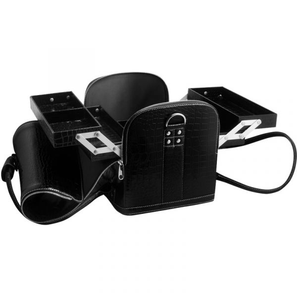 Сумка-чемодан черная "Crocodile", изображение 3