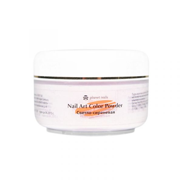 Пудра акриловая Planet Nails - цветная, светло сиреневая 45г.