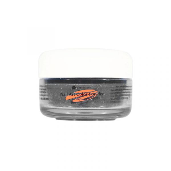 Пудра акриловая Planet Nails - цветная, черная 15г.