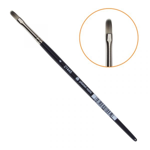 Кисть Planet Nails гелевая овальная серый ворс № 4