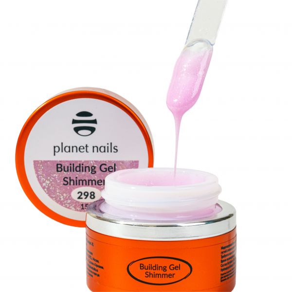 Гель Planet Nails- Shimmer Building Gel, моделирующий гель, 15 мл., изображение 3