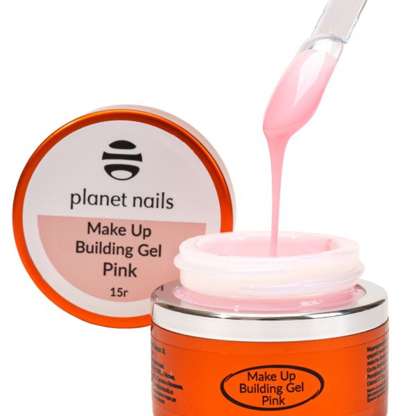 Гель Planet Nails- Make Up Building Gel Pink, моделирующий гель, розовый, 15 мл., изображение 3