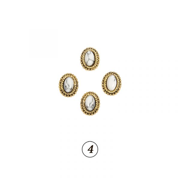 Натуральные камни в оправе в ассорт. 4 шт/уп, изображение 5