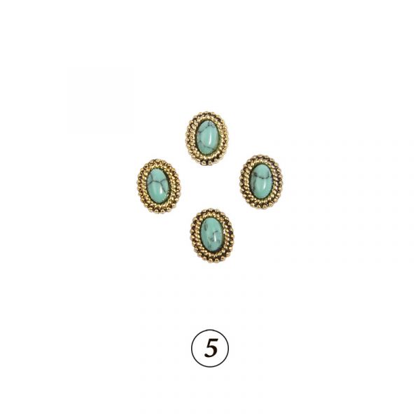 Натуральные камни в оправе в ассорт. 4 шт/уп, изображение 6