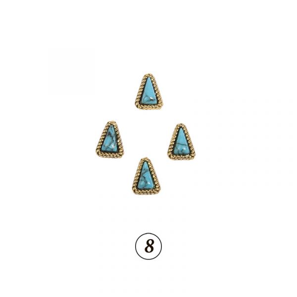 Натуральные камни в оправе в ассорт. 4 шт/уп, изображение 9