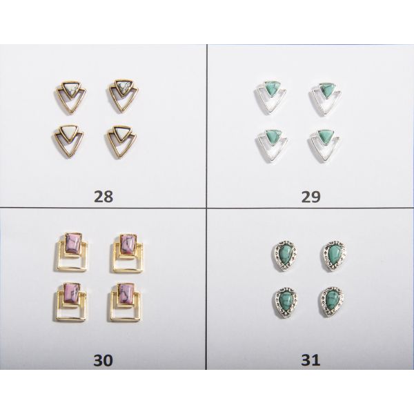 Натуральные камни в оправе в ассорт. 4 шт/уп, изображение 24