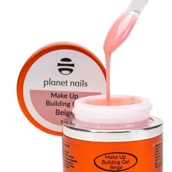 Гель Planet Nails- Make Up Building Gel Beige, моделирующий гель, бежевый, 15 мл., изображение 2