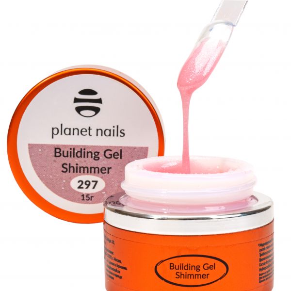 Гель Planet Nails- Shimmer Building Gel, моделирующий гель, 15 мл., изображение 2