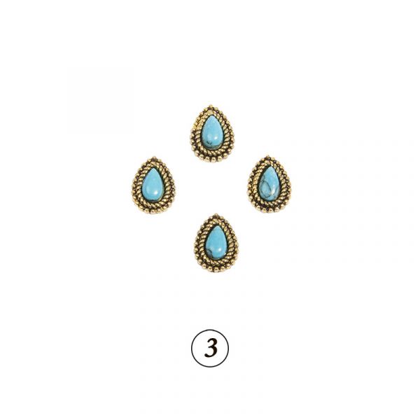 Натуральные камни в оправе в ассорт. 4 шт/уп, изображение 4