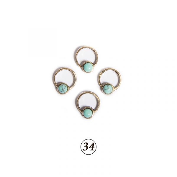 Натуральные камни в оправе в ассорт. 4 шт/уп, изображение 26