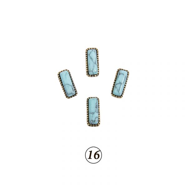 Натуральные камни в оправе в ассорт. 4 шт/уп, изображение 16