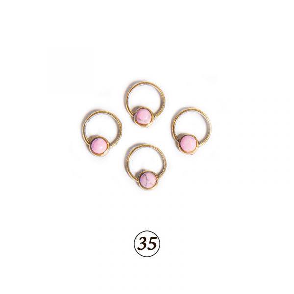 Натуральные камни в оправе в ассорт. 4 шт/уп, изображение 27