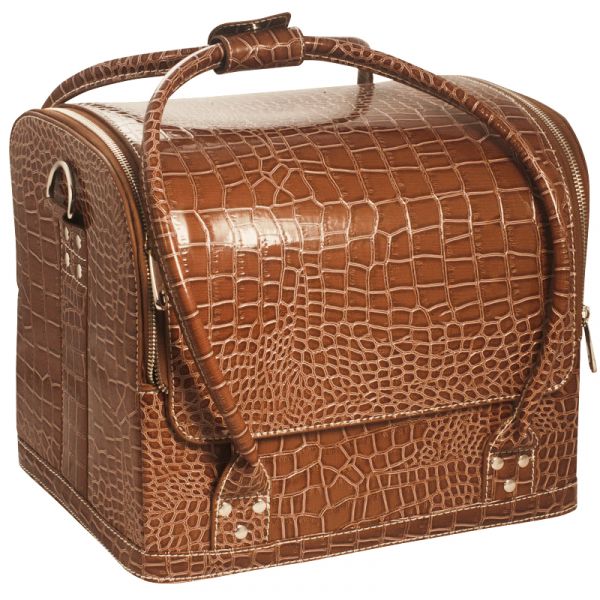Сумка-чемодан коричневая "Crocodile"