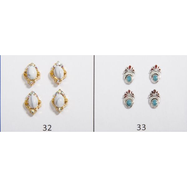 Натуральные камни в оправе в ассорт. 4 шт/уп, изображение 25