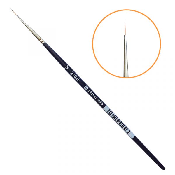 Кисть Planet Nails для тонких линий, светлая синтетика, №10/0