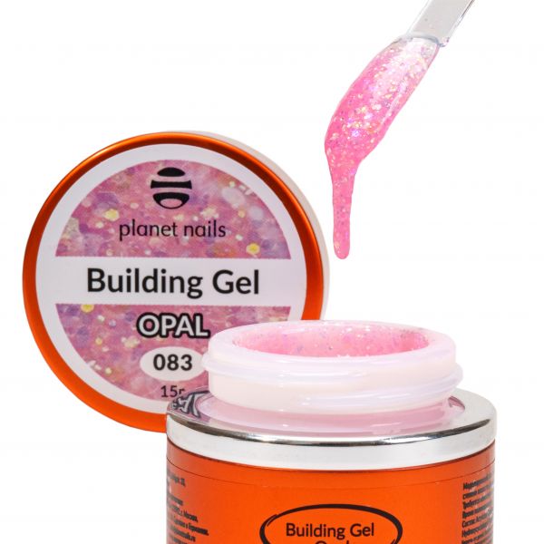 Гель Planet Nails - Building Gel Opal, моделирующий цветной гель, 15 мл., изображение 2