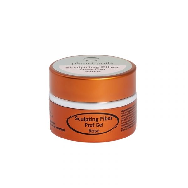 Гель Planet Nails - SCULPTING FIBER PROF GEL ROSE – моделирующий прозрачно-розовый гель, 15 г