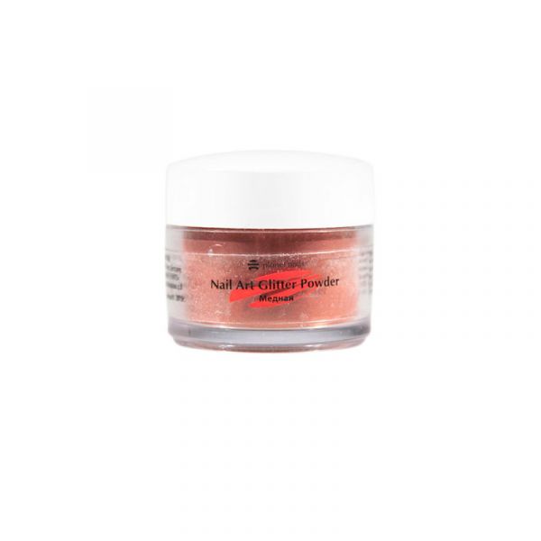 Пудра акриловая Planet Nails - глиттер, медная 5г.