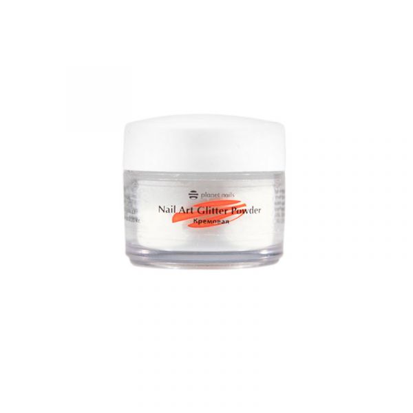 Пудра акриловая Planet Nails - глиттер, кремовая 5г.