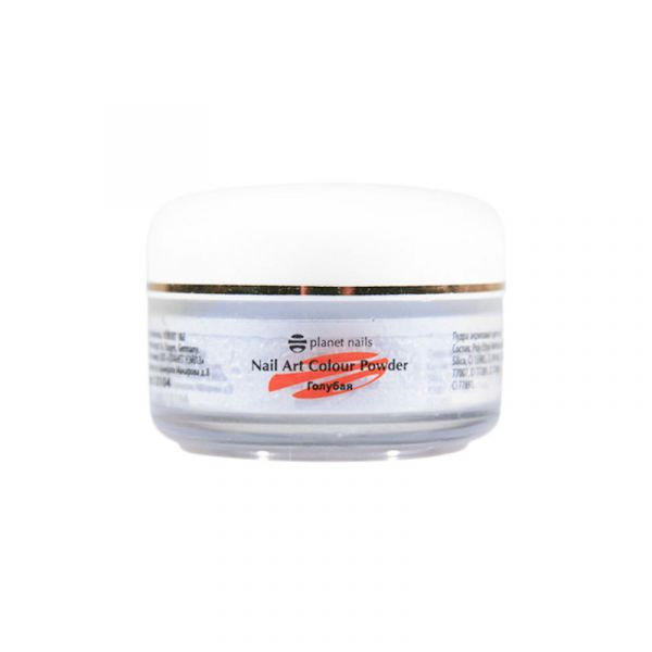 Пудра акриловая Planet Nails - цветная, голубая 15г.