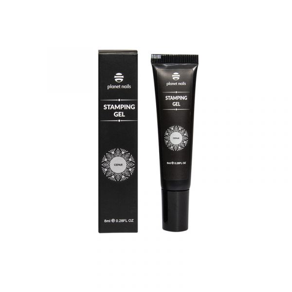 Гель-краска Planet Nails Stamping Gel серая, 8мл, изображение 3