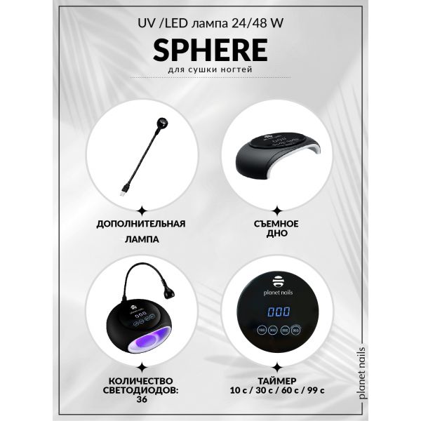 UV/LED 24/48W лампа "Sphere", изображение 11
