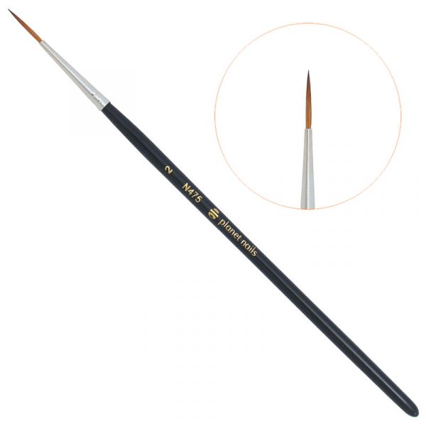 Кисть Planet Nails для дизайна круглая длинная № 2 (475.2)