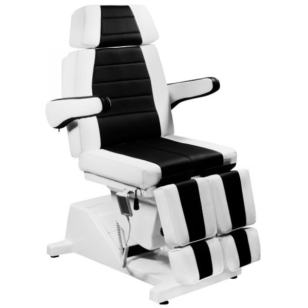 Кресло педикюрное электрическое "Гранд" черно-белое  (3 мотора) (10289), стул мастера (10301) в комплекте