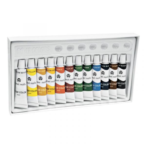 Краска для NailArt акриловая на водной основе 6мл (12 шт)