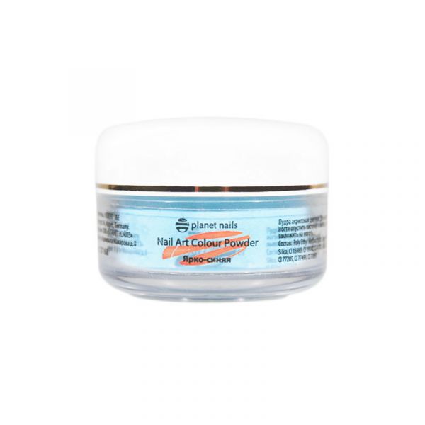 Пудра акриловая Planet Nails - цветная, ярко-синяя 15г.