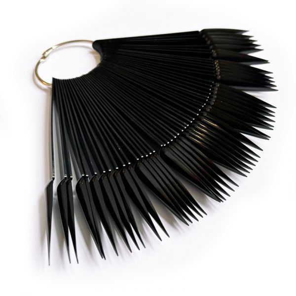 Палитра для лаков "веер", чёрная 48 шт, острая форма, изображение 3